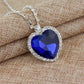 The Ocean Necklace Love Forever Blue Red Crystal Pendants Necklace Women Wedding Jewelry Gift-SMT038