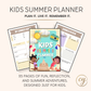 Kids Summer Planner – 35-Page Printable PDF for Ages 6–12