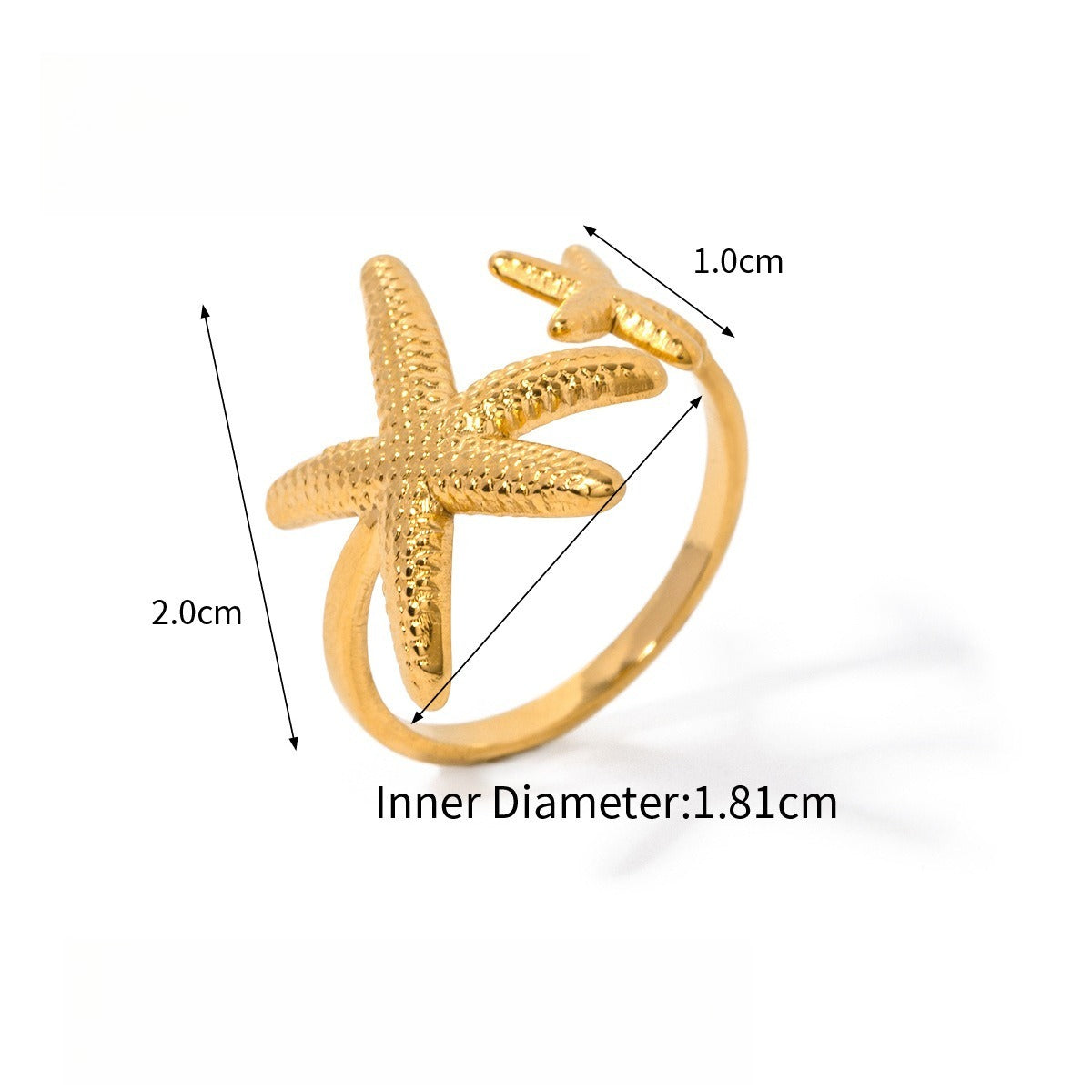Starfish Shell Titanium Steel Ring