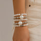 18k gold bow pearl beaded bracelet