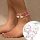 Ocean Fan Shell Rice Pearl Turquoise Anklet