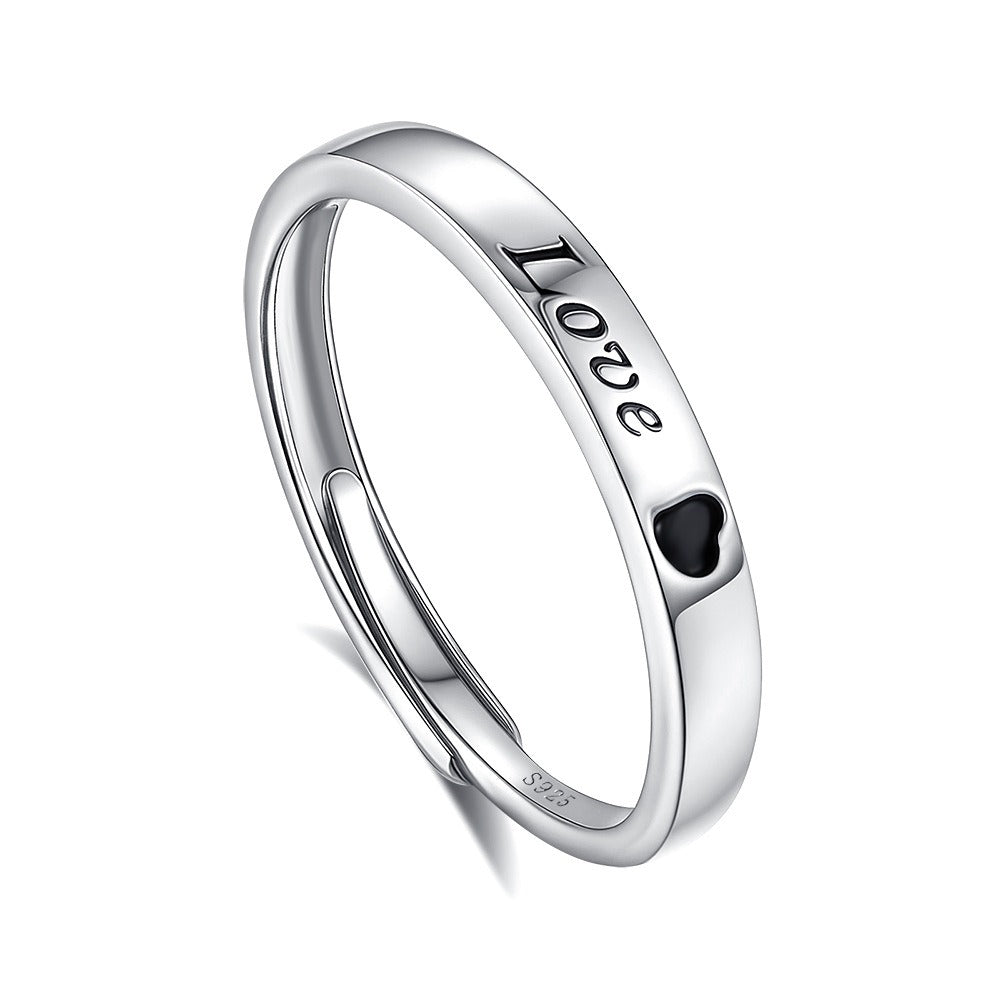 S925 sterling silver LOVE couple ring