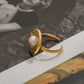 18k gold titanium steel pearl ring