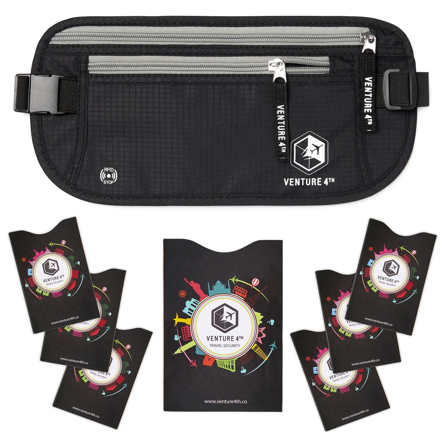 Travel Money Belt + RFID Sleeves