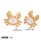 18K gold crab-shaped earrings inlaid with pearls, exquisite and unique design