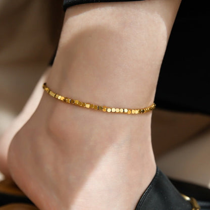 Light luxury 18K gold and silver anklet