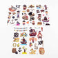 Cartoon Pirate Temporary Tattoos – 10 Sheets