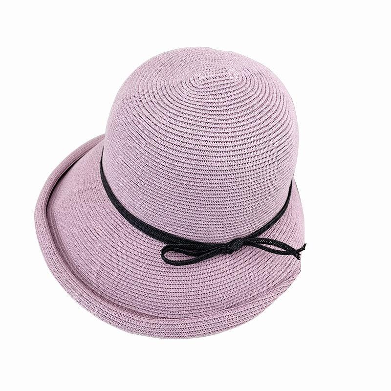Classic Foldable Straw Beach Hat with Ribbon