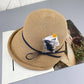 Classic Foldable Straw Beach Hat with Ribbon