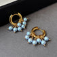 Freshwater Pearl Set: Iridescent Blue Pearl Necklace, Bracelet, and Hoop Earrings