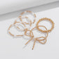 18k gold bow pearl beaded bracelet