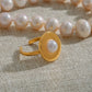 18k gold titanium steel pearl ring