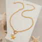 18K gold starfish with pearl design exquisite and noble necklace