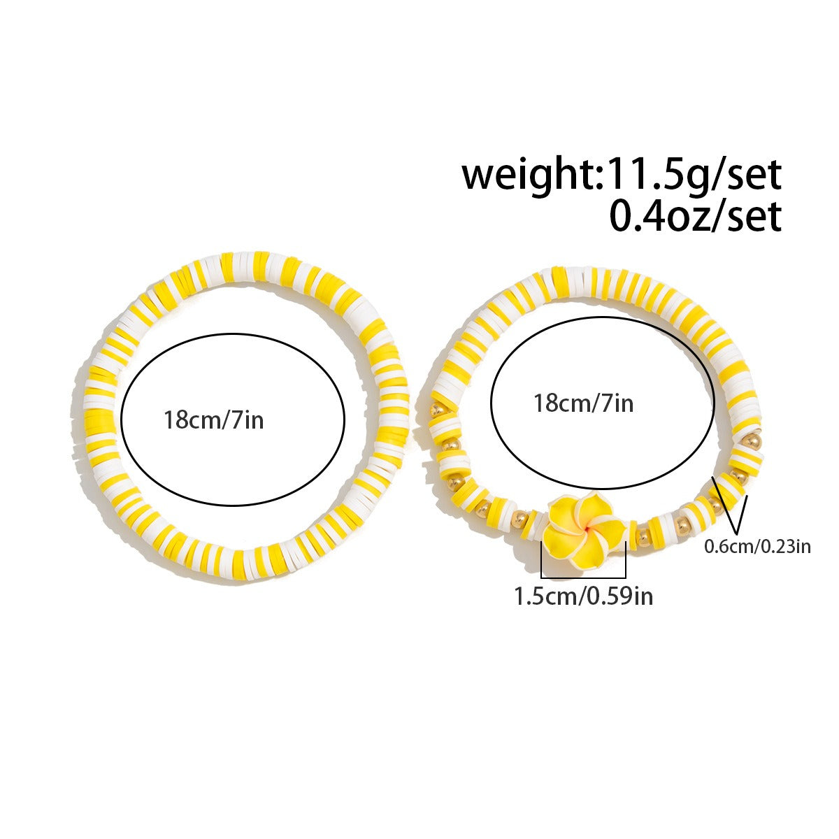 Bohemian Clay Flower Stretch Bracelet