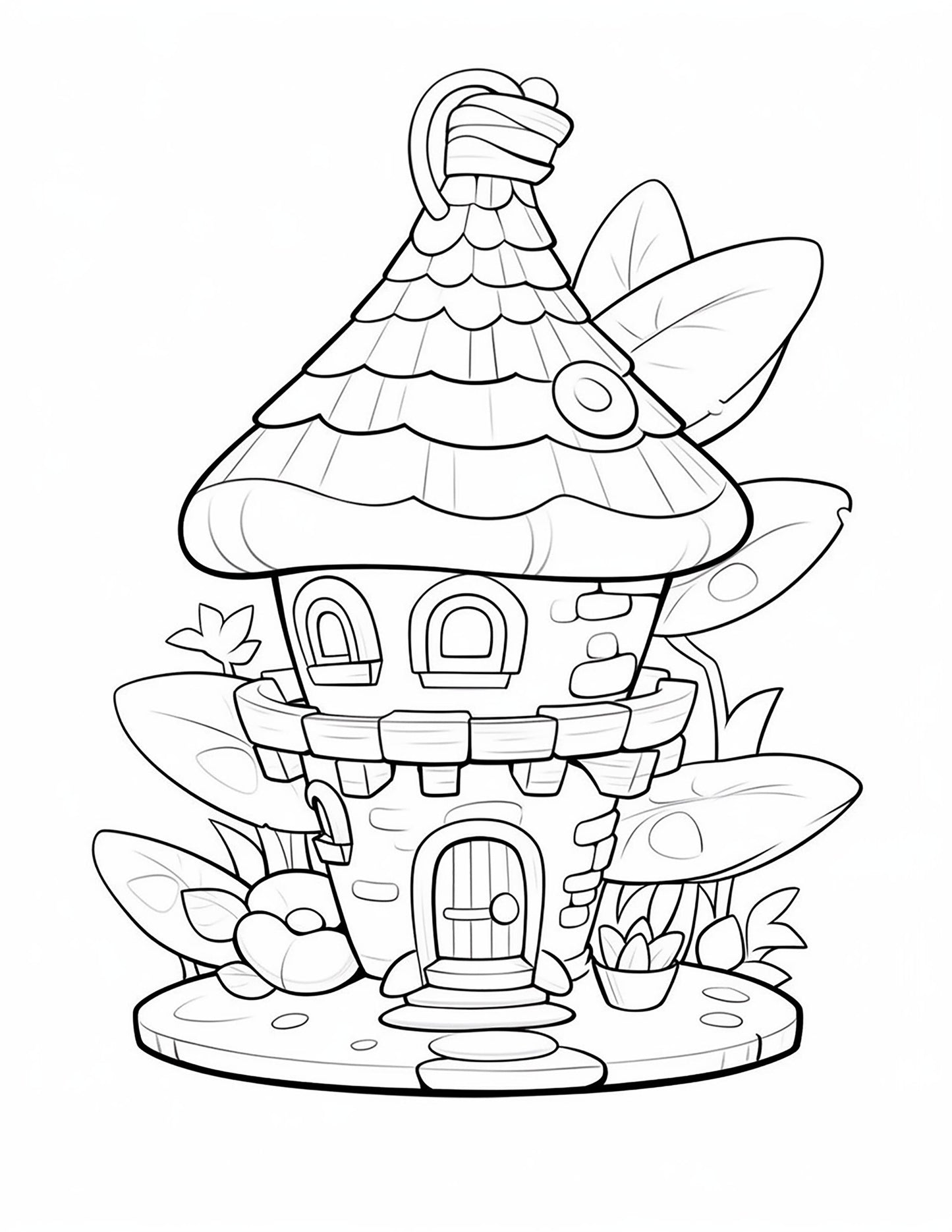 140 Fairy House Coloring Pages – Printable PDF Digital Download