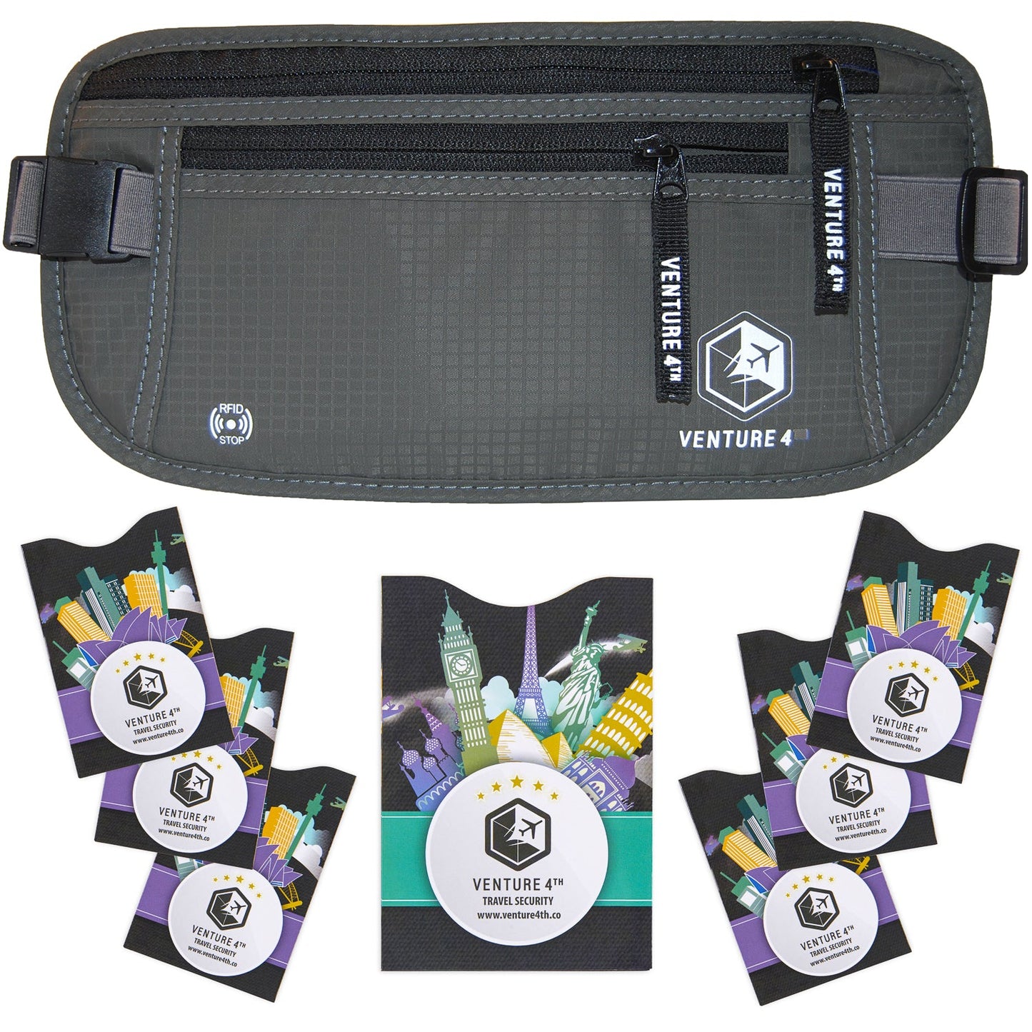 Travel Money Belt + RFID Sleeves