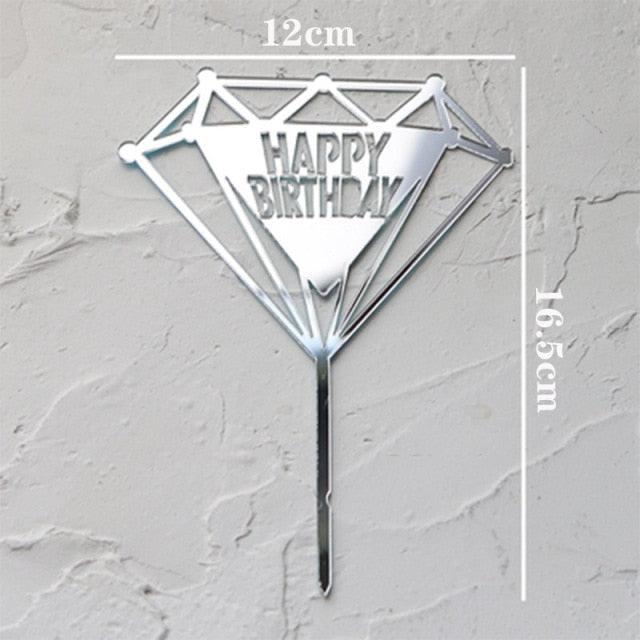 Happy Birthday Cake Topper Gold Cake Topper Acrylic Cake Topper Happy Birthday Cake Topper Cake Decoration Acrylic Letter Cake Toppers Party Supplies Happy Birthday Black Cake Decorations