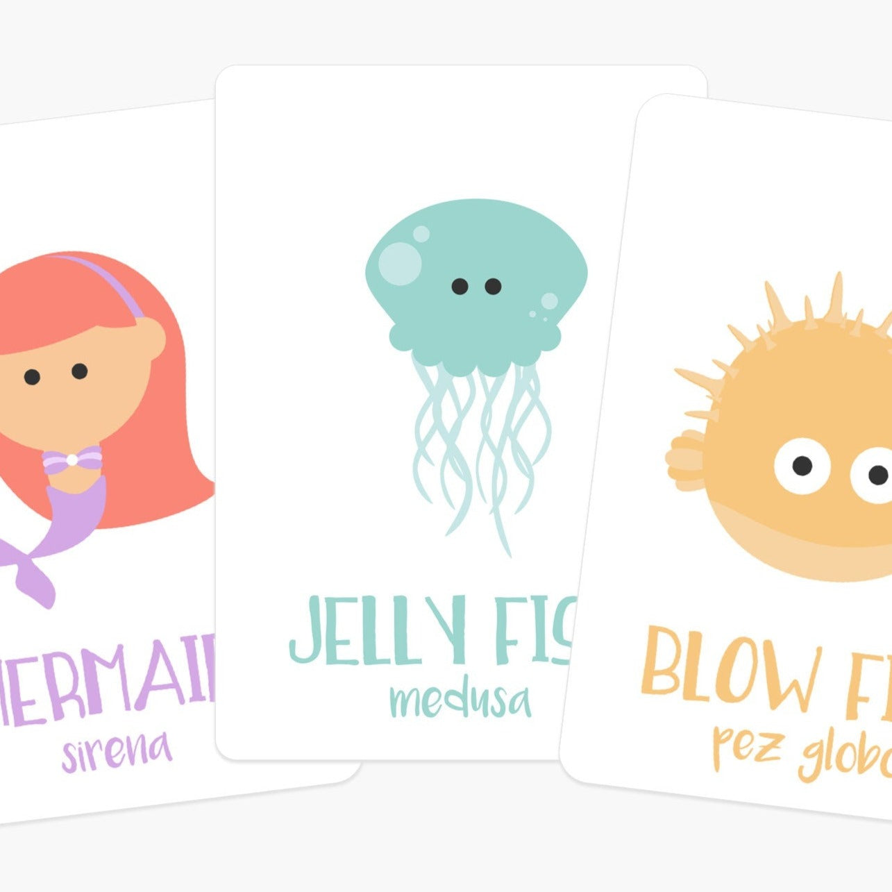 Sea Animals Flashcards GoodnightFox