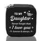 To My Daughter Never Forget That I Love You Forever & Always Cotton Canvas Tote Bag Birthday Gift From Mother to Daughter Jewelry Box Gift