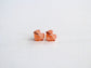 Heart Studs - Peach Moonstone