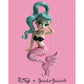 Isla 5.5" Teal Hair Baby Doll Mermaid Ornament | Miss Fluff December Diamonds