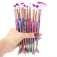 Makeup Brushes Kit Natural Tool Pencil Cosmetics Foundation Artist Mermaid Highlighter Face Set Of Bronzer Eyeshadow Lip