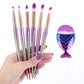Makeup Brushes Kit Natural Tool Pencil Cosmetics Foundation Artist Mermaid Highlighter Face Set Of Bronzer Eyeshadow Lip