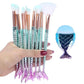 Makeup Brushes Kit Natural Tool Pencil Cosmetics Foundation Artist Mermaid Highlighter Face Set Of Bronzer Eyeshadow Lip