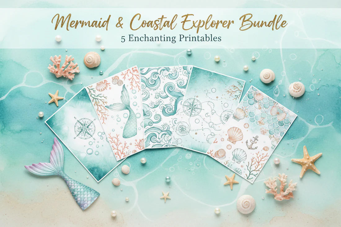 Mermaid & Coastal Explorer Bundle  Includes all 5 printables