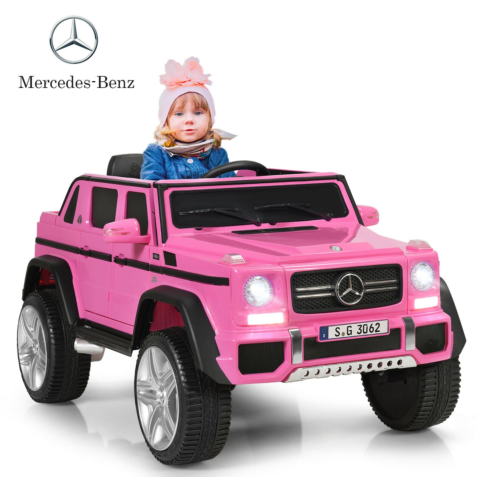 12V Licensed Mercedes-Benz Kids Ride On Car-Pink GBruno Store