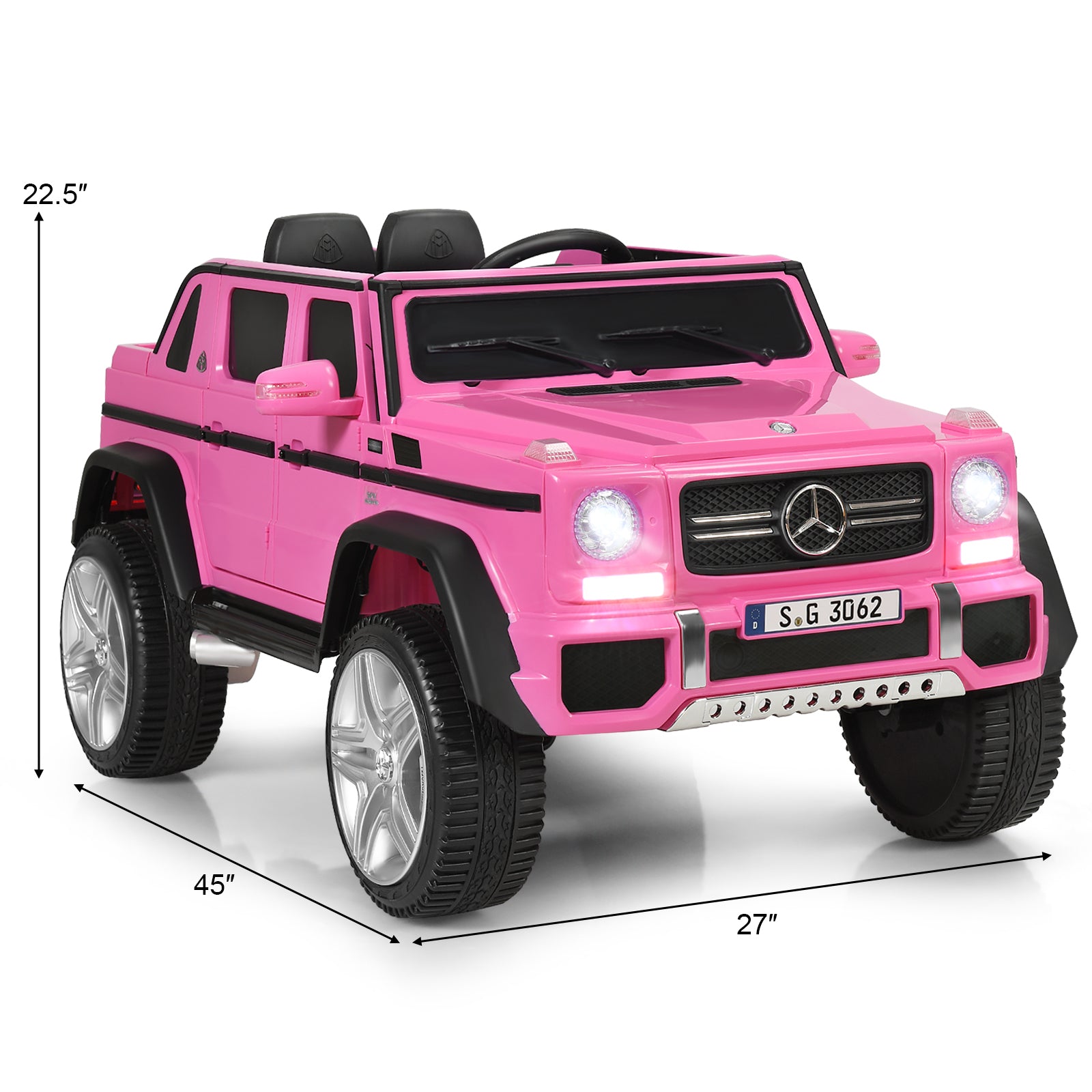 12V Licensed Mercedes-Benz Kids Ride On Car-Pink GBruno Store