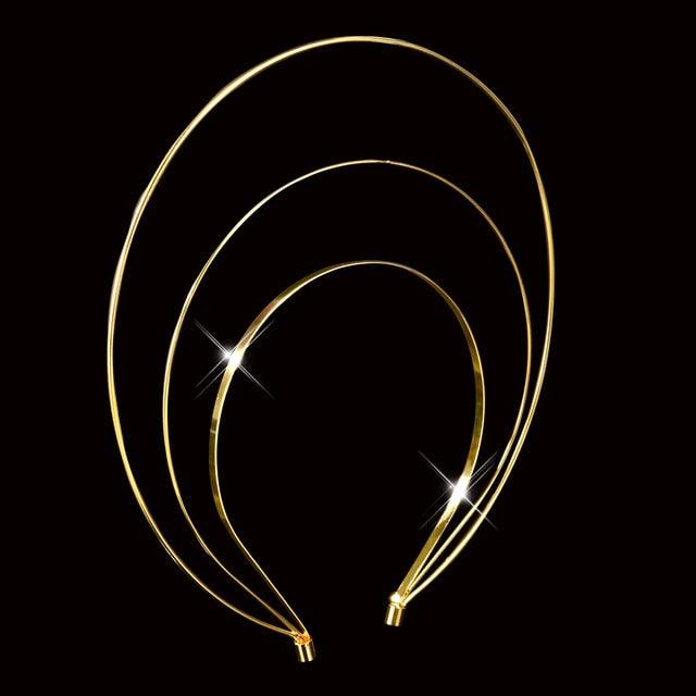 Unique 3 Layer Headband Wedding Bridal Hair Accessories Gold Tiara Crown Jewelry for Women Hair band Metal Headpiece Gorgeous Hair Accessories For Women