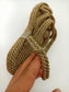 Women Summer Straw Rope Mesh Sandals Cross Tied Flat Sea Beach Casual Light Multi Elegant Design Flip Flop Trend Fashion High Quality Handmade Natural Comfortable Walking Sandals With Arch Support For Women