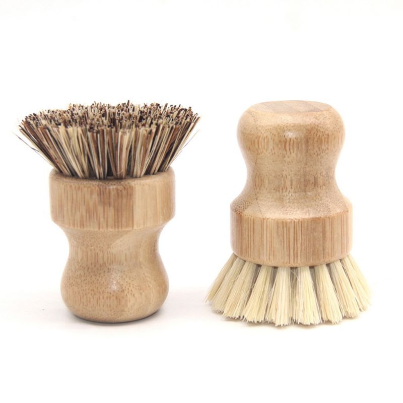 Bamboo Kitchen Scrub Brush Set of 4 Clean Tableware / Can / Bottle / Pot / Frying Pan - Mermaid Quake