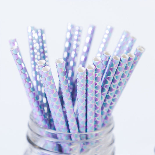 Paper Mermaids Recyclable Straws (25) - Mermaid Quake