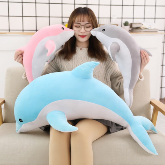 Large Dolphin Plush Stuffed Sea Animal Sleeping Pillow Mermaid Quake