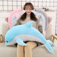 Large Dolphin Plush Stuffed Sea Animal Sleeping Pillow Mermaid Quake
