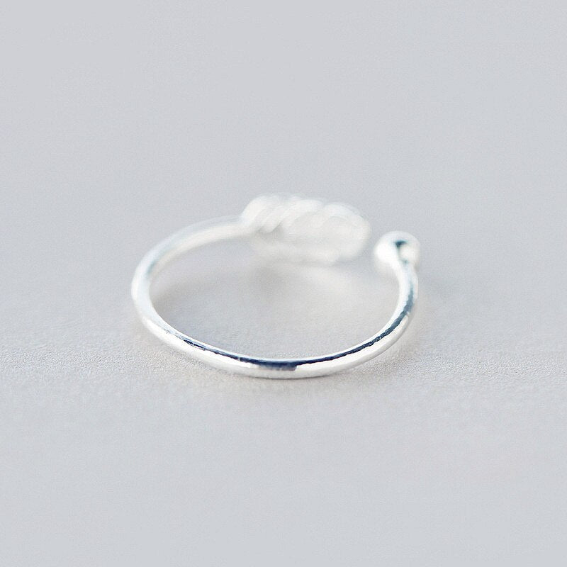 Cute Feather Open Ring (925 Sterling silver stamp) - Mermaid Quake