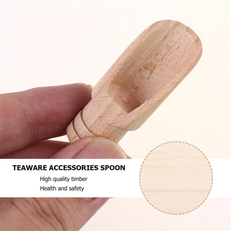 5pcs Wooden Handle Small Scoops