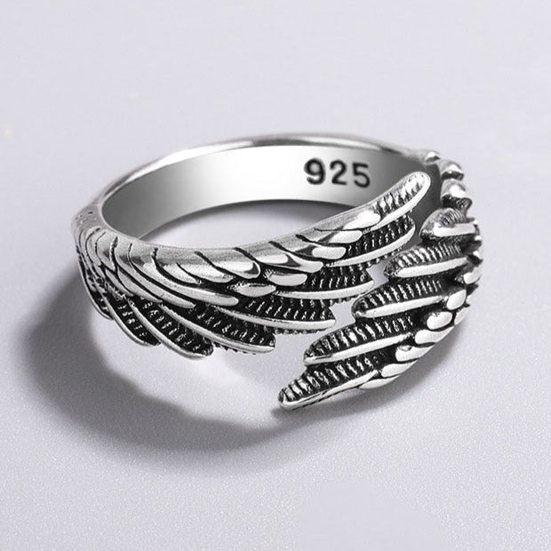 Silver Color Ring, Creative Wings Design