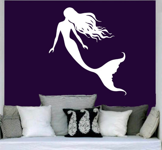 Mermaid Back Shadow Wall Sticker