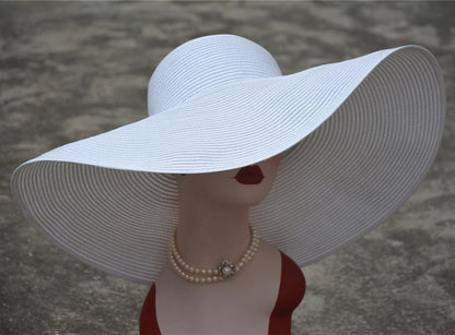 Foldable Oversized Huge Wide Brim Sun Beach Hats Mermaid Quake