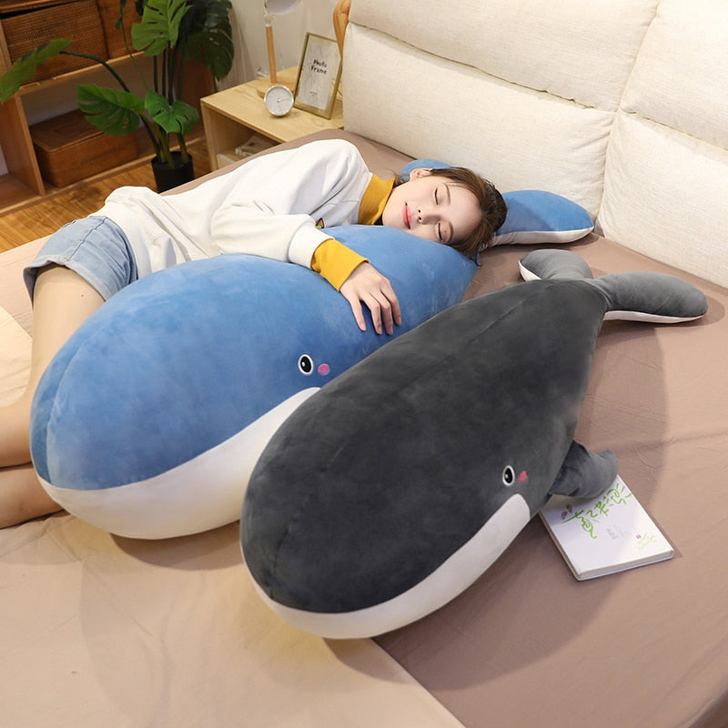 Giant Size Plush Sea Animal Blue/ Gray Whale Soft Toy Stuffed Animal Mermaid Quake