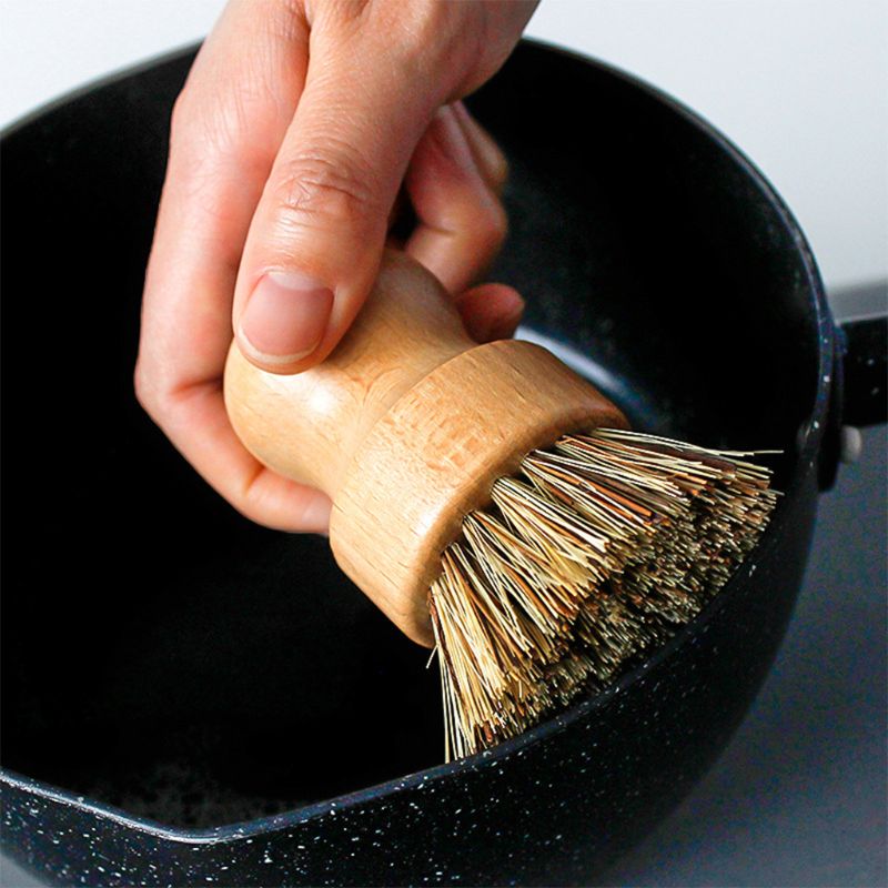 Bamboo Kitchen Scrub Brush Set of 4 Clean Tableware / Can / Bottle / Pot / Frying Pan - Mermaid Quake