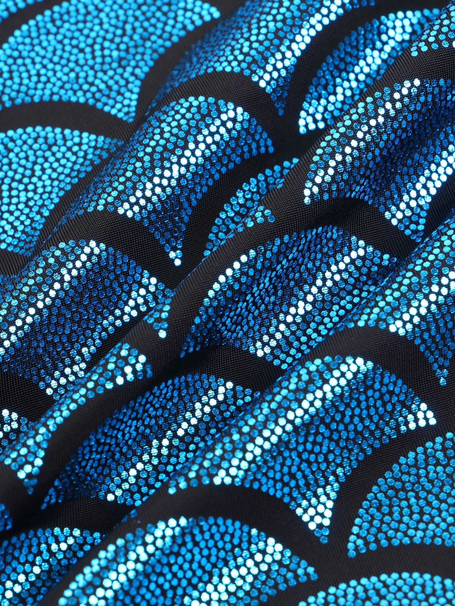 Shiny Metallic Mermaid Fish Scale Printed Crop Tops